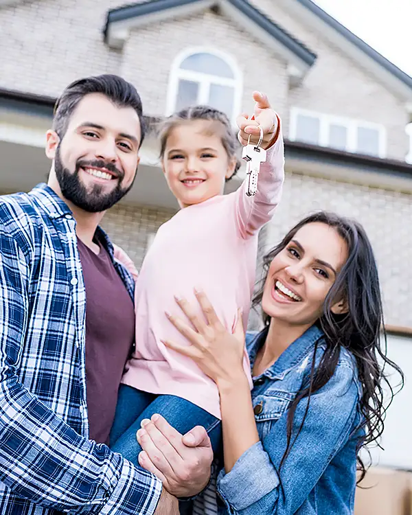 Family purchasing a new home